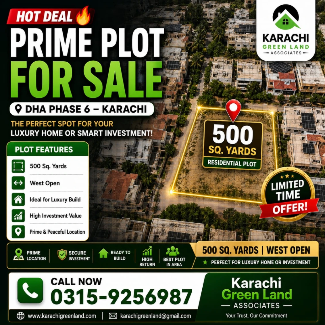 Prime 500 Sq Yards Plot for Sale | DHA Phase 6 Karachi - Image 1